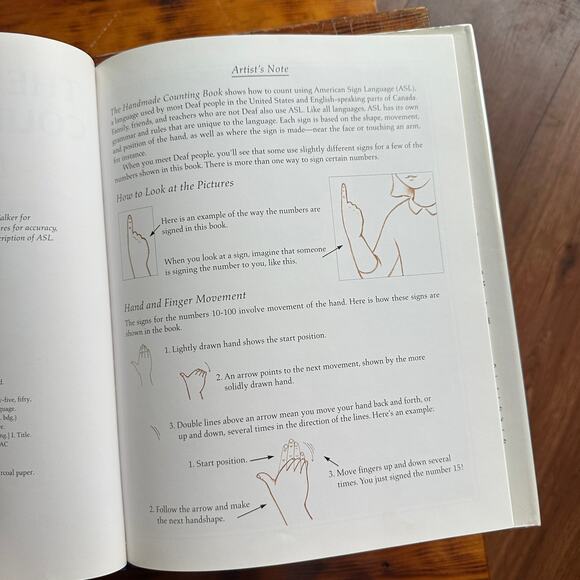 Vintage '98 The Handmade Counting Book ASL American Sign Language Hardcover Book - Picture 3 of 12
